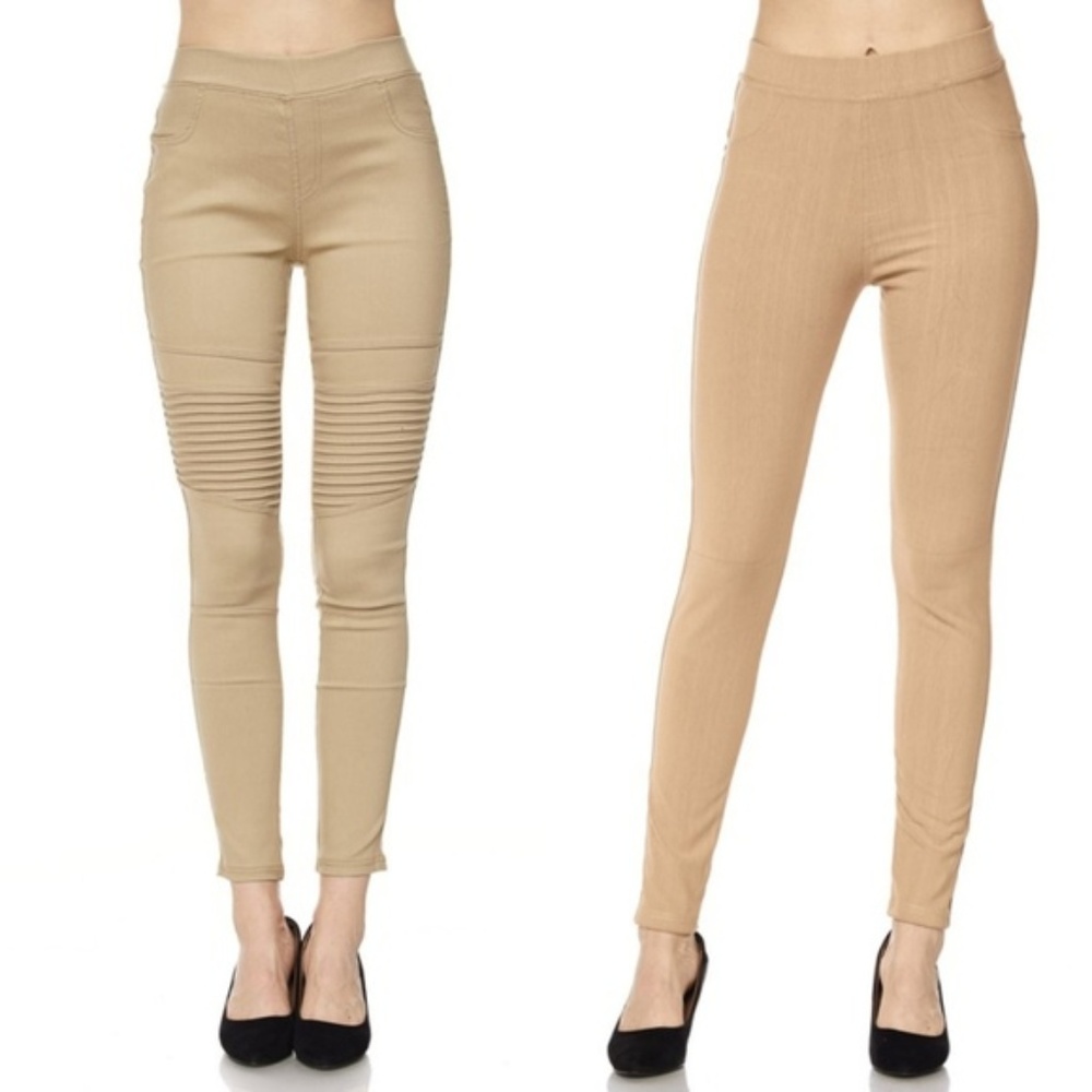 Stretchy Moto Pants w/ Ankle Zippers